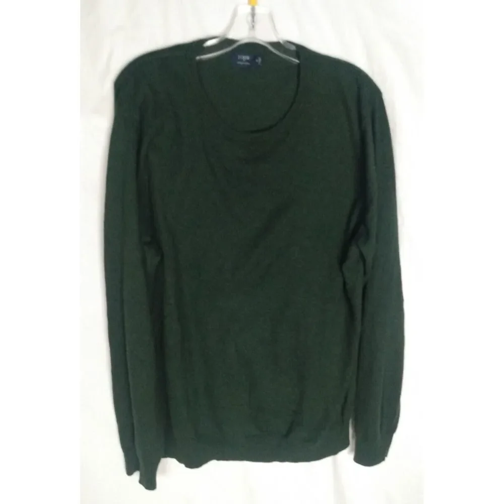 J. CREW Men's Harbor‎ Cotton Crewneck Sweater Size XL Green Color